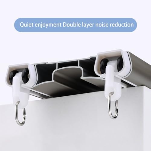 Double tringle à rideaux de plafond grise de 240 cm