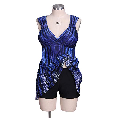 Tanquíni feminino plus size com estampa em 3D, maiô com controle de barriga, frente única, tanquíni