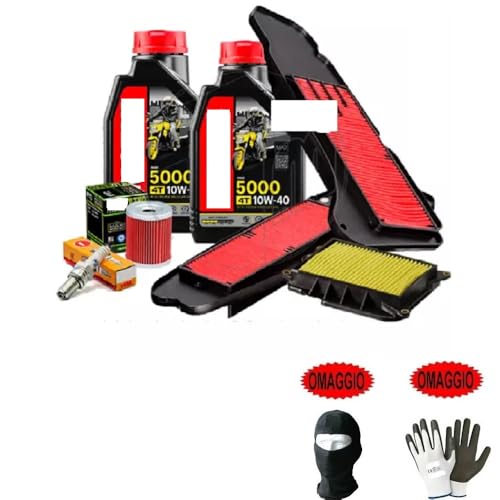 DESCRIZIONE E CARATTERISTICHE: - 2 litri di Olio otul 5000 4T 10W40 (Lubrificante per motori 4 tempi con Tecnologia HC-TECH) - 1 Filtro olio aftermarket costruito utilizzando materiali di alta qualità e le specifiche soddisfano e superano le prestazioni in durata. - 1 Filtro aria composto da una parte solida, solitamente una guaina o comunque una struttura (che sorregge la parte filtrante),una parte filtrante costituita da materiale filtrante come spugne, teli, stoffe.,peso effettivo (Kg) 0,19