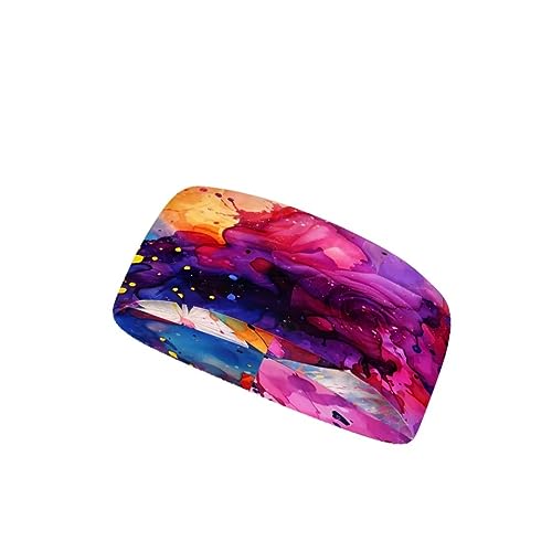 Qznuberone Utilitário Fitness Faixa de cabelo unissex colorida respingos de tinta borboleta faixa de