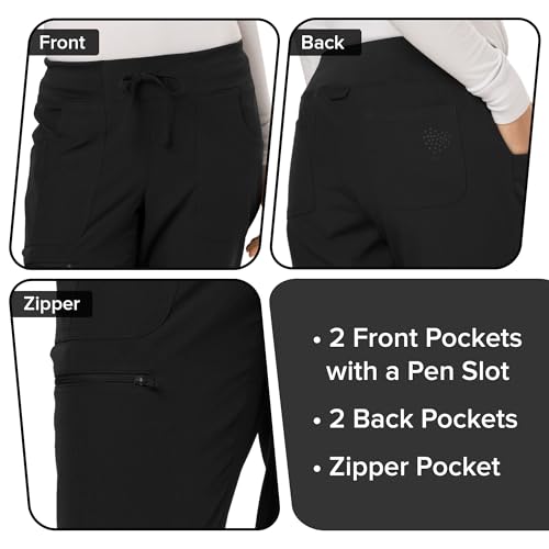 HeartSoul Women's Medical Scrub Jogger Pants Contemporary fit Drawstring Waistband Jogger with 5 Pockets - HS030, M, Black - by HeartSoul - Used condition - Image 4
