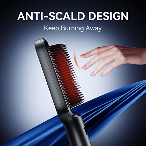 Vevetec Hair Straightener Comb, Led Display, Portable Hair Straightening Brush, 9 Temperature Settings 28S Fast Heating Anti Scald, Auto Off, Smooth Frizz, Ideal For Professional Salon At Home #TOP3