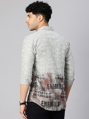 Image of Majestic Man Stylish Ombre Print Pure Cotton Casual Shirt for Men