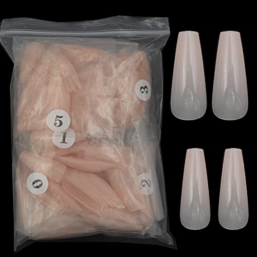 Luckforever 500Pc Painted Coffin Press On Nails Full Cover Beige Nude False Nails Ballerina Shaped Acrylic Nail Tips Women Teen Girls Decor For Salon And Home Diy (Nude) #TOP2