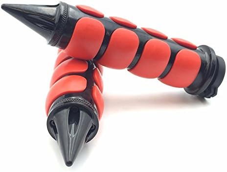 XKMT-Black Red 1" 25mm Handlebar Grips Compatible with H-D V-Rod Night Street V Rod Kawasa Nomad 1500 Fi Suzu Volusi 800 V Star 650 [B01DJJ7FGA]