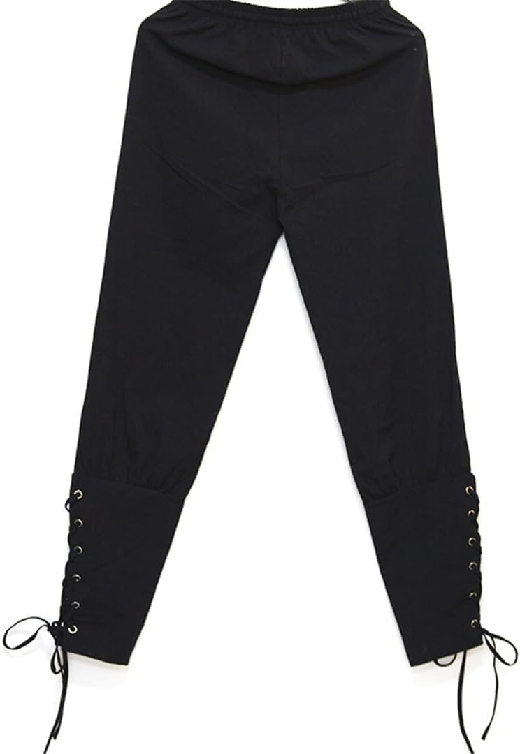 Adult Men Medieval Lounge Pirate Pants Costume Loose Pants Leg Bandage Trouser