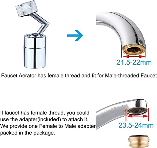 Meitaoyigou 720° Rotation Tap Aerator - Splash-Proof Water Bubbler for Faucet, Universal Fit for Kitchen and Bathroom - Thumbnail 5