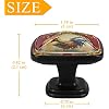 4 Pack 1.2 Inch Kitchen Cabinet Knobs Sunflower Rooster, Black Drawer Knobs Square Knobs for Cabinets and Drawers Single Hole Cabinet Hardware Cupboard Dresser Knobs