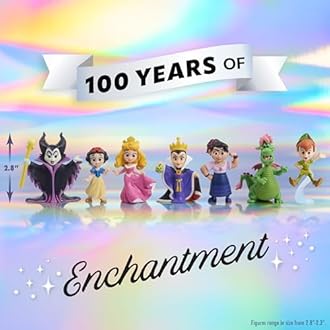 Just Play Disney100 Years of Enchantment Celebration Collection Limited Edition 7-piece Figure Pack, Officially Licensed Kids Toys for Ages 3 Up