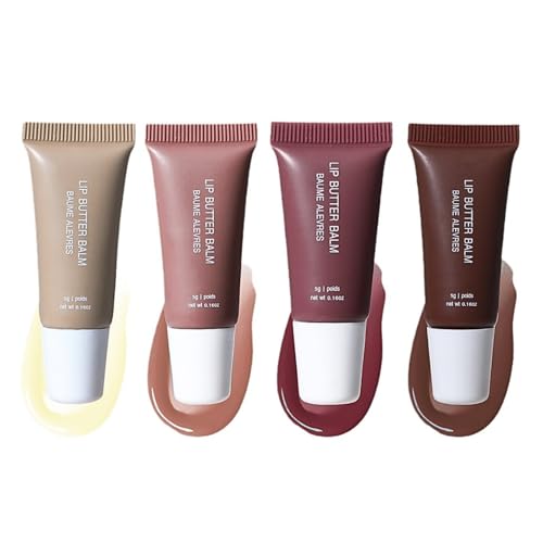 Summer Lip Butter Balm, Hydrating Lip Gloss, Moisturizing Tinted Lip Balm Set, Plumping Lip Glosses, Lasting-Lasting Lipstick, Natural Glossy Finish, Plumping Lips, Gifts for Girls