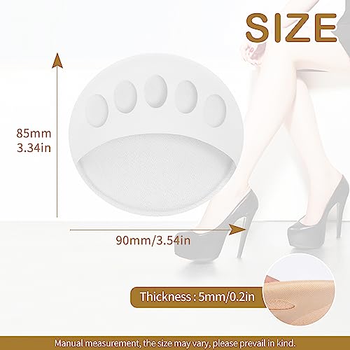 Image of 4 Pairs Honeycomb Fabric Forefoot Pads Women High Heels Invisible Socks High Heel Comfort Pads for Relieving Foot Fatigue Comfortable Non-Slip Corrective Toe Socks Pad (White)