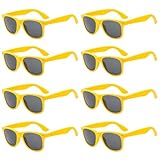 Neon Colors Party Favor Supplies Unisex Sunglasses Pack of 8 (Yellow)
