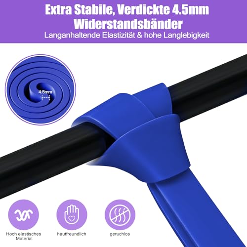 Fokky Fitnessbänder Widerstandsbänder Set mit 5 Stufen für Männer und Frauen, Resistance Bands mit Türanker, Übungsanleitung, Tragebeutel für Krafttraining, Stretching, Calisthenics, Cross-Fitness