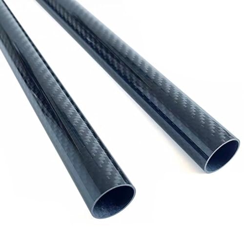 Image of 2 Pack Glossy Carbon Fiber Tube 1000mm Length High Modulus Lightweight Carbon Pipe For Aerospace Model/Fishing Pole Frame/Drone Arm