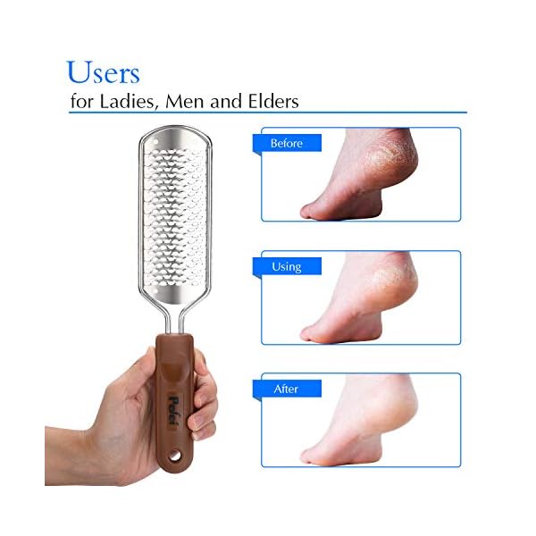 Professional Pedicure Foot File, Colossal Stainless Steel Detachable Foot Scrubber, Hard Skin Removers Pedicure Rasp for Wet and Dry Feet