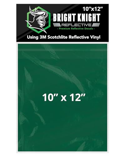 Image of Bright Knight Decals Light Green 3M Reflective Tape - 10x12 Flat Sheet Vinyl Motorcycle Helmet Stickers, Waterproof Safety Vinyl Wrap, Reflective Stickers for Helmet, Hard Hats, Cars, Bikes & Rims