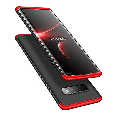 Image of Case for Galaxy S10 Plus, 3-in-1 Ultra-Thin Slim Hard PC Case Cover Anti-Scratches 360 Degree Full Body Protective Cover Compatible with Samsung Galaxy S10+ Plus (Red+Black+Red)