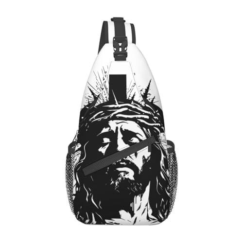 Jesus Christ Sling Backpack Chest Bag Crossbody Shoulder Bag Gym Cycling Travel Hiking Daypack For Men Women