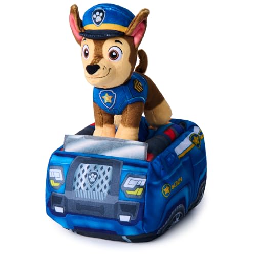 PAW Patrol Véhicule peluche Chase 2 en 1 animal en peluche de 15 2 cm avec voiture de police en peluche de 20 3 cm jouets pour garçons et filles à partir de - vue 4