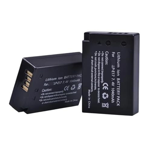 Batería For Cámara LP-E17 LPE17 LP E17 De 1040mAh, Compatible con Canon, For EOS R8 RP R50 200D 250D M3 M5 M6 760D 750D T6s 800D T8i(2 Pcs Battery)