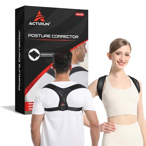 Actirun Posture Corrector for Women and Men – Adjustable Upper Back Brace for Shoulder and Back Support – Spine Alignment and Hunch Relief – Breathable, Lightweight – Wear Under or Over Clothes