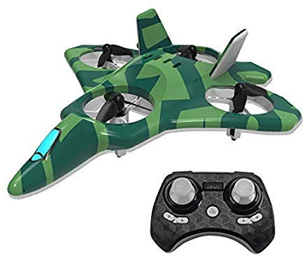 ZEGO F22 Remote Control Jet, Quadcopter Fighter Jet with 360° Flip, 2.4GHz 6-Axis Gyro Technology and 4 Blade Propellers (Green)