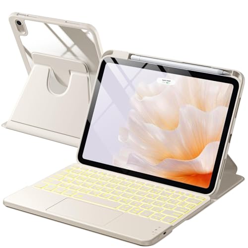 HETHOT【TELEC認証取得済み】 iPad用 キーボード付きケース - (A16)第11世代 11インチ2025/第10世代 10.9インチ2022 JIS日本語配列 360 度回転 軽量・全面保護 防汚材質 静音キー7 色レインボーバックライト 2台のiOSデバイス切り替え可能 省エネ キーボード付きケース Type - C 充電の商品画像（Amazon）