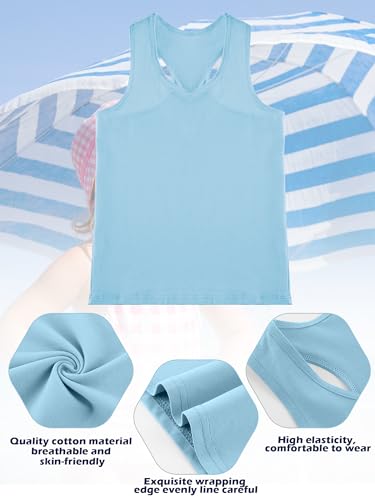 Image of Geyoga 6 Pieces Girls Dance Tank Top Sleeveless Cami Racerback Crop Camisole Outfit for Ballet Athletic