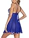 Avidlove Women Nightwear Lace Babydoll Strap Chemise Halter Lingerie Sexy Nighty Blue L