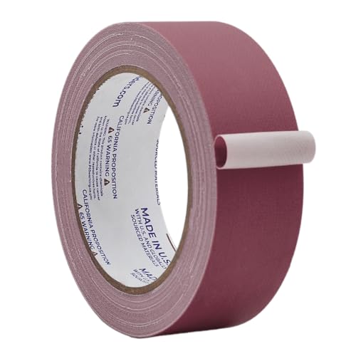 Image of WOD GTC12 Gaffer Tape, Burgundy Low Gloss Finish Film, 1.5 inch x 60 ft. (Pack of 32) Residue Free, Non Reflective Cloth Fabric, Secure Cords, Water Resistant, Photography, Filming Backdrop