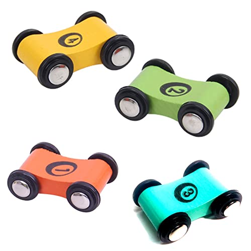 Dcaknri 4 Uds. De Juguete Pista Scooter Madera para Niños Carreras Deslizantes Rampa Repuesto Regalo Bebés Coches Iluminados Niños