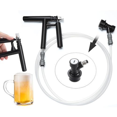 Saillong Beer Bottle Filler Accessory Kit Beverage Gun Dispenser Trigger Pump System, Beverage Gun Bottle Filler from Keg, 6.6ft Tube, Adapter and Ball Lock Keg Connectors
