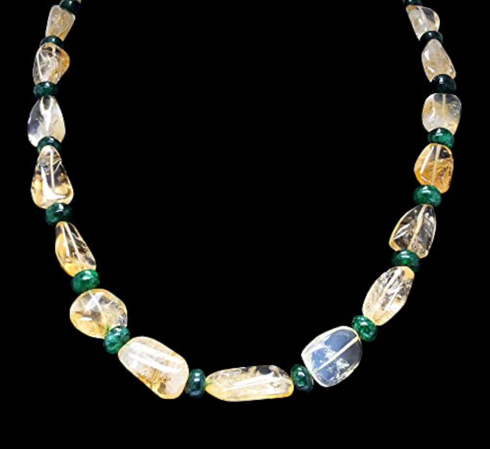 Jaipur Emerald & Citrine Gemstone Tumble Bead Necklace