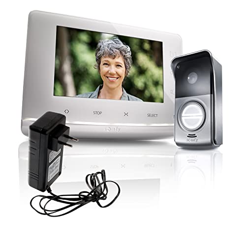 Somfy 2401547 Videoportero V300 con Pantalla de 7 Pulgadas, Blanco y Negro