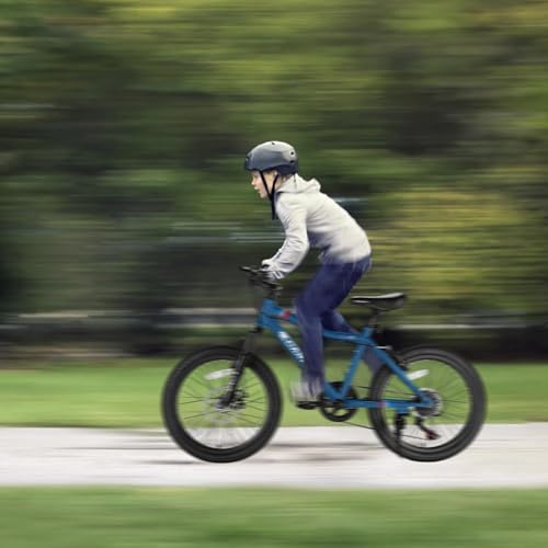 KWOJU 20 Inch Kids' Bike, Boys Girls Mountain Bike Ages 8-12, 7 Speed Teenager Children Kids' Bicycles, Front Suspension Disc Brake Rear V-Brake, High Steel Frame (Blue)