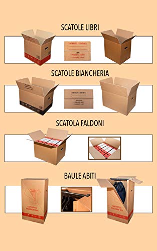 SCATOLE TRASLOCO 15 PZ CM. 40X30X35 CARTONE AVANA DOPPIA ONDA…