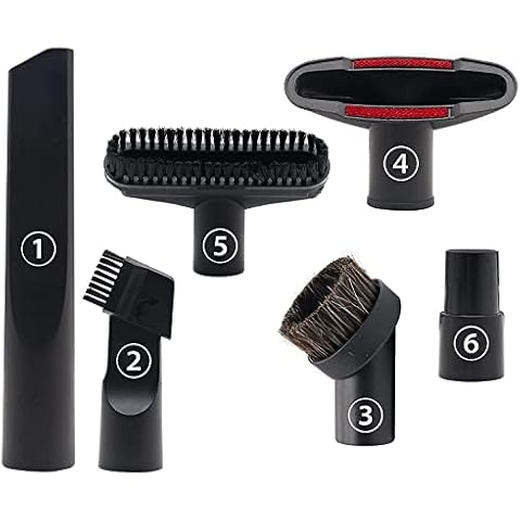 ANBOO 6 Piece Set 32mm and 35mm Caliber Accessories for Henry Hoover Attachment, Include PP Hair Combination Brush, Long Flat Suction, Horse Hair Round Brush, 2 in 1, Sofa Suction, Adapter Cover
