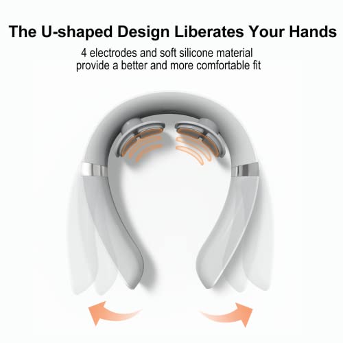 Alkai Intelligent Neck Massager With Heat - Cordless Neck Massager For Pain Relief With App Control Electric Pulse Providing Pain Relief, 6 Massage Modes 16 Levels For Neck Relax Massage #TOP6