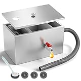 YUCHENGTECH öLabscheider Abwasser 22L 40x24x23cm Fettabscheider Gastronomie Kommerzieller Fettabscheider Fettabscheider Gastronomie mit 1 oberen Einlass für Restaurant Küchen Abwasser