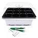 Produktbild KORAM 10 Satz Seed Tray Seedling Starter Trays Pflanzen Wachsen Starting Keimung Kit Gewächshaus Wachsen Trays mit Dome und Base 120 Zellen (10 Schalen, je 12 Zellen) für Sämling, Blume, Garten