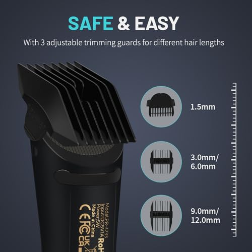 PRITECH Manscape Body Hair Trimmer for Men - Waterproof Pubic Hair Ball Trimmer, Ceramic Blade Electric Razor Body Shavers for Men with USB-C Charging, Wet & Dry Use, Nick-Free Grooming Set, Gift - Thumbnail 3