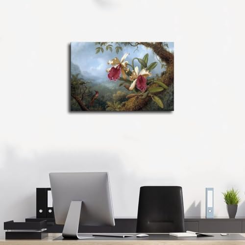Impression sur toile Orchidées et colibri tableau salon