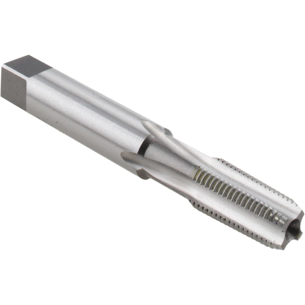 Hertel Extension Pipe Tap, 1/4-18 NPT, 4 Flutes, Plug Chamfer, High Speed Steel, 0.5625" Shank Diameter, 4" OAL, Bright Finish