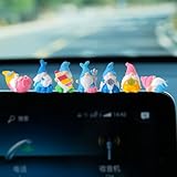 Set of 7 Mini Resin Beach Gnomes Cute Car Accessories, Funny Car Rear View Mirror & Dashboard Decorations, Adorable Auto Interior Ornaments