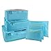 Vicloon 6-en-1 Set de Organiseurs de Bagage pour Voyage,Différents Tailles des Cubes Étanche Sacs de Voyage Rangement,Organisateurs Valises en Nylon 3 Cubes + 3 Sacs de Voyage