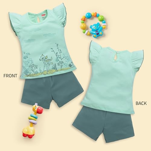 Image of LuvLap Baby Girls Regular Fit 100% Cotton Half Sleeves Girls Top CoSet Pack of 3