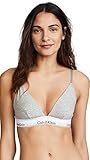 Calvin Klein Women's Modern Cotton Triangle Bra Bra, Grey Heather, XS