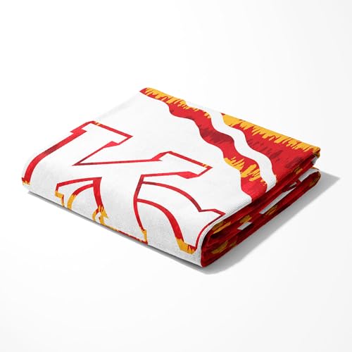 Image of Northwest NFL Kansas City Chiefs Oversized Microfiber Beach Towel, 60 x 70 Inches - Quick Dry, Sand Resistant, Lightweight, Highly Absorbent, Shibori Design