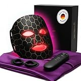 HOMEXO LED Gesichtsmaske Lichttherapie – Rotlicht & 850nm NIR gegen Falten – Blaulicht gegen Akne – Professionelle Anti Aging Beauty Maske für Zuhause – mit Fernbedienung & Augenschutz