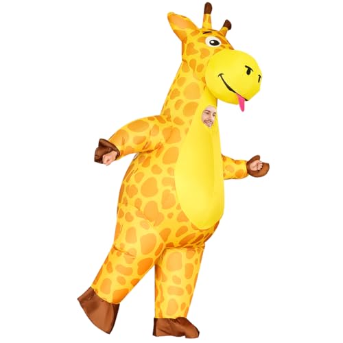 GOOSH Adult Giraffe Inflatable Costume-Full Body Animal Jumpsuit for Halloween, Breathable Fabric, Lightweight&Flexible for Cosplay, Parades